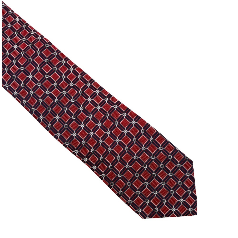 Dion 1967 Red Medallion‎ Pure Silk Tie